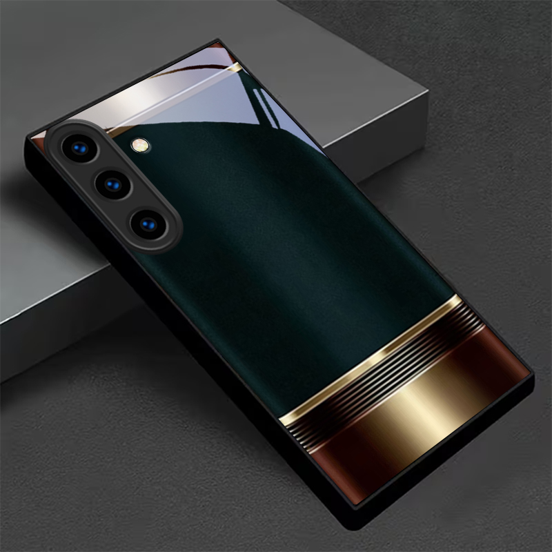 Metal Photo Panel - เคสโทรศัพท์กรอบโลหะสไตล์เรโทรสุดหรูพร้อมกระจกสีดำ สำหรับ Samsung Galaxy S26 S25